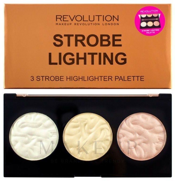 Highlighter-Palette - Makeup Revolution 3 Strobe Highlighter Palette — Bild Strobe Lighting