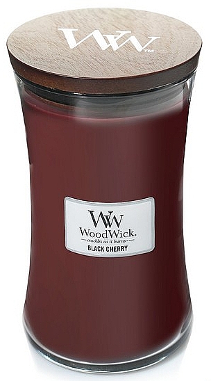 Duftkerze im Glas Black Cherry - WoodWick Hourglass Candle Black Cherry — Bild N1