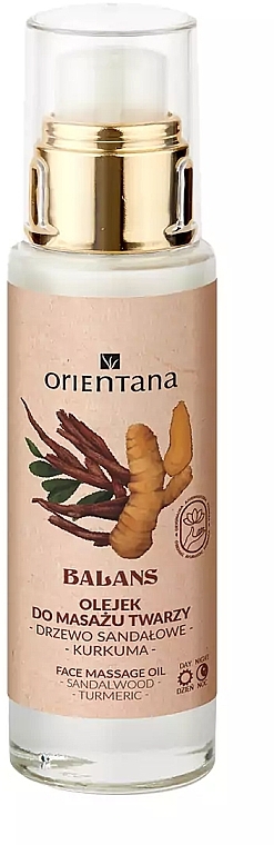 Massageöl für das Gesicht mit Sandelholz und Kurkuma  - Orientana Sandalwood Turmeric Balancing Face Massage Oil  — Bild N1