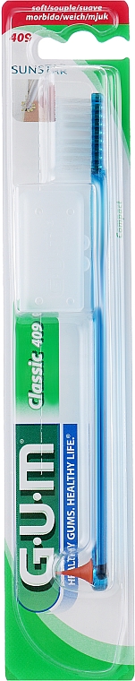 Zahnbürste Classic 409 weich blau - G.U.M Soft Compact Toothbrush — Bild N1