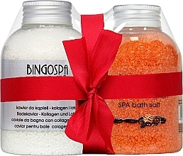 Düfte, Parfümerie und Kosmetik Körperpflegeset zum Baden - BingoSpa Bath Salt (Badesalz mit Zimt und Koffein-Extrakt 600g + Badesalz mit Lotusöl und Kollagen 380g)