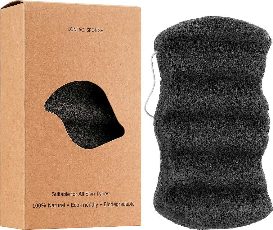 Konjac-Waschschwamm schwarz - Cosmo Shop Konjac Sponge Craft Box — Bild N2