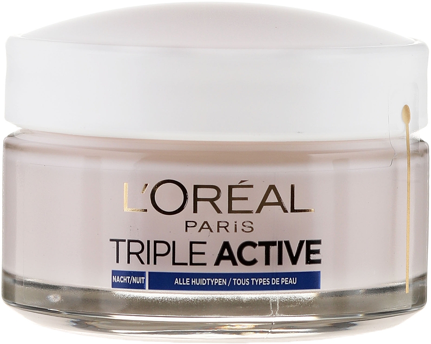 Feuchtigkeitsspendende Nachtcreme für alle Hauttypen - L'Oreal Triple Active Hydrating Night Cream 24H For All Skin Types — Bild N3