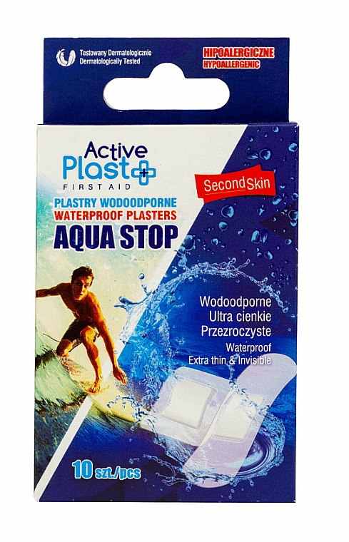 Wasserfeste Pflaster 10 St. - Ntrade Active Plast First Aid Waterproof Plasters Aqua Stop Mix — Bild N1