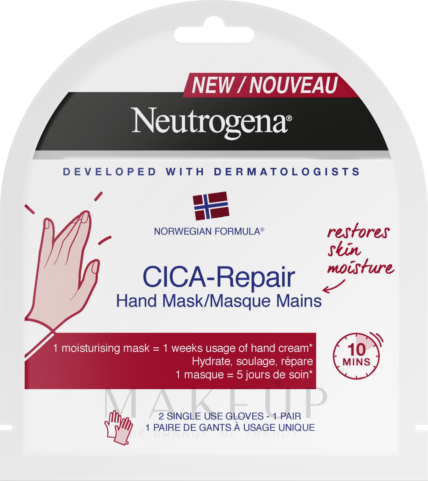 Feuchtigkeitsspendende und regenerierende Handmaske - Neutrogena Cica-Repair — Bild 2 St.