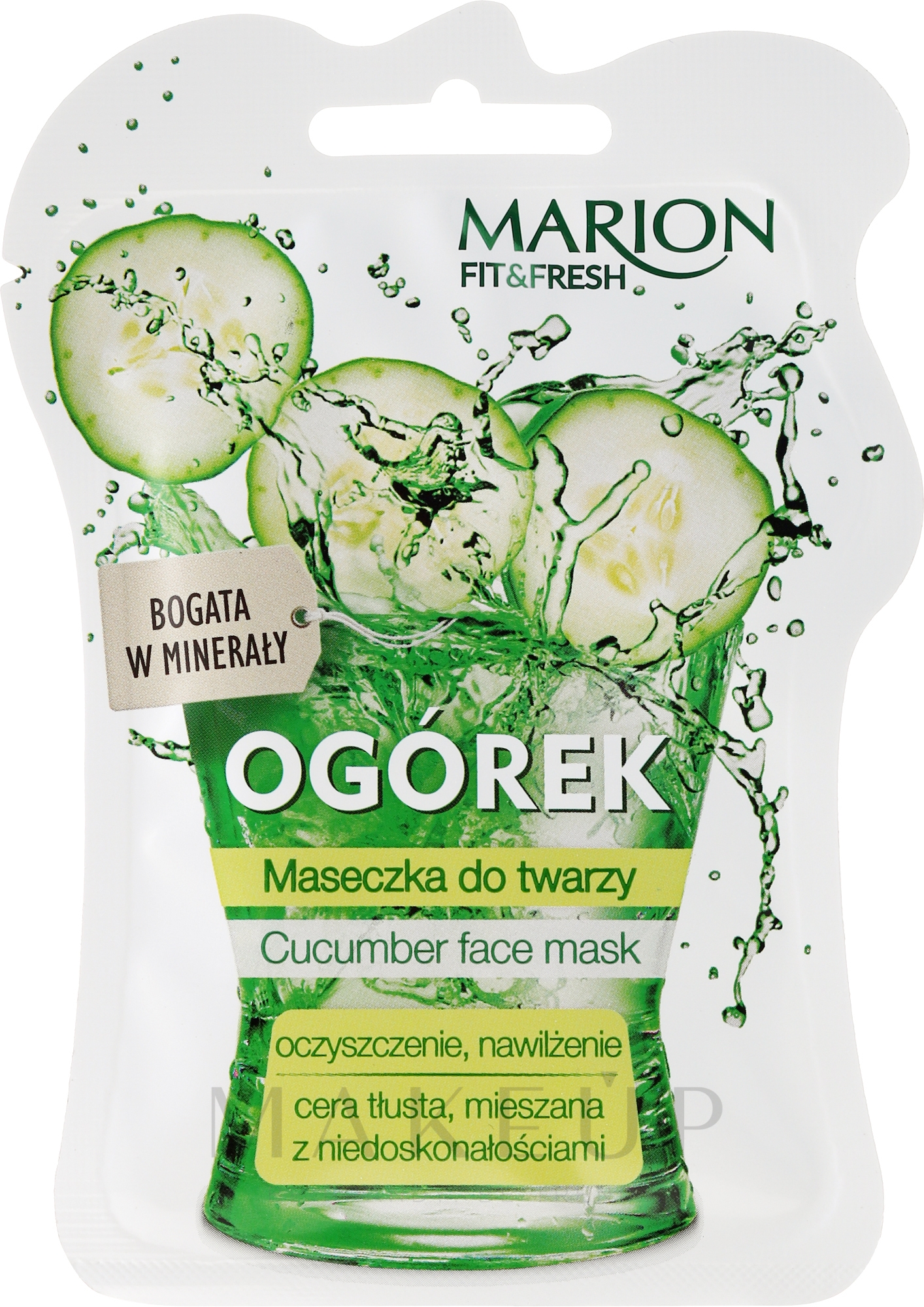 Feuchtigkeitsspendende und reinigende Gesichtsmaske mit Gurke - Marion Fit & Fresh Cocumber Face Mask — Bild 7.5 ml