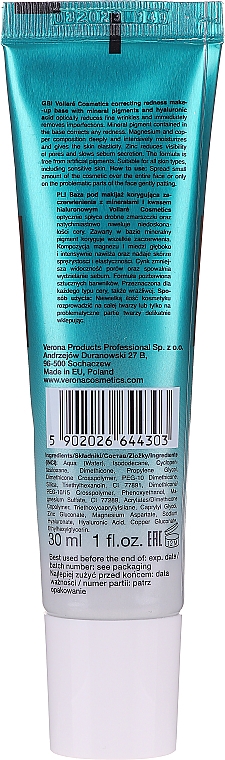 Korrigierende Make-up Base gegen Hautrötungen mit mineralischen Pigmenten und Hyaluronsäure - Vollare Anti-Redness Correcting Mineral Base — Bild N2