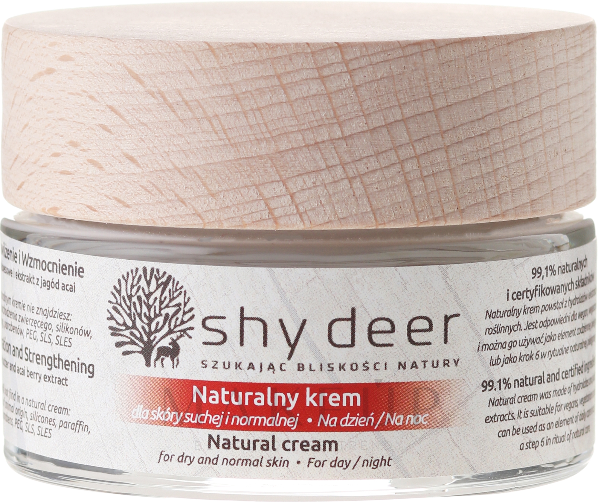 Natürliche Tages- und Nachtcreme für trockene und normale Haut - Shy Deer Natural Cream — Bild 50 ml