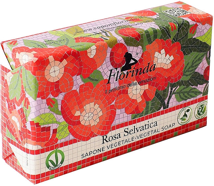 Seife Italienisches Mosaik wilde Rose - Florinda Rosa Selvatica Sapone Vegetale-Vegetal Soap — Bild N2