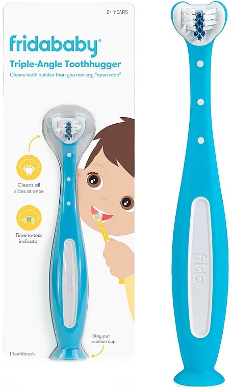 3D-Zahnbürste für Kinder, blau - Frida Baby Triple-Angle Toothhugger — Bild N1