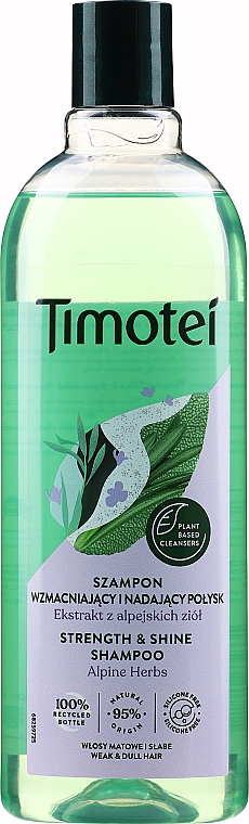 Shampoo für stumpfes, feines Haar mit Bio Alpenkräuter-Extrakt - Timotei Strength And Shine Shampoo — Bild N1