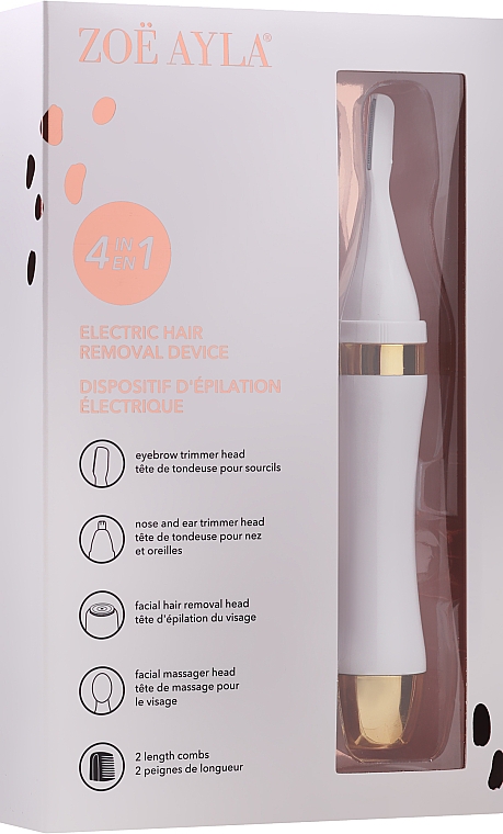 4in1 Rasiergerät für Augenbrauen, Gesicht, Nase und Ohren - Zoe Ayla Electric Hair Removal Device — Bild N1