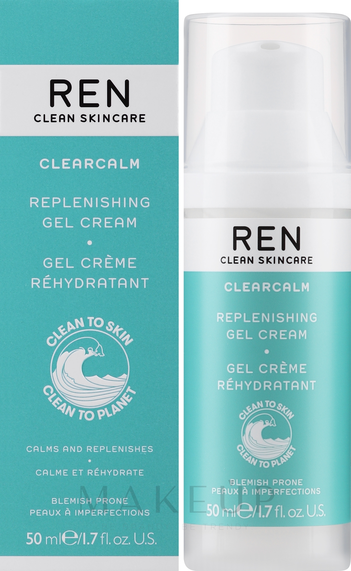 Beruhigende und regenerierende Gel-Creme für das Gesicht - Ren Clearcalm Replenishing Gel Cream — Bild 50 ml