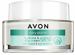 Düfte, Parfümerie und Kosmetik Feuchtigkeitsspendende und schützende Tagescreme für das Gesicht mit Algen und Sojakomplex SPF 20 - Avon Oxypure Day Cream
