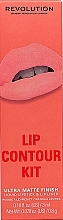 Düfte, Parfümerie und Kosmetik Makeup Revolution Lip Contour Kit Coral Babe (Flüssiger Lippenstift 3ml + Lippenkonturenstift 0.8g) - Lippenset