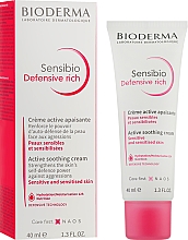 Beruhigende Gesichtscreme - Bioderma Sensibio Defensive Rich Active Soothing Cream — Bild N2