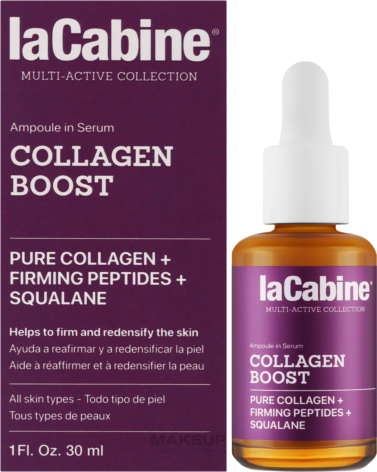 Feuchtigkeitsspendendes Anti-Aging- und Anti-Falten-Serum - La Cabine Lacabine Collagen Boost — Bild 30 ml