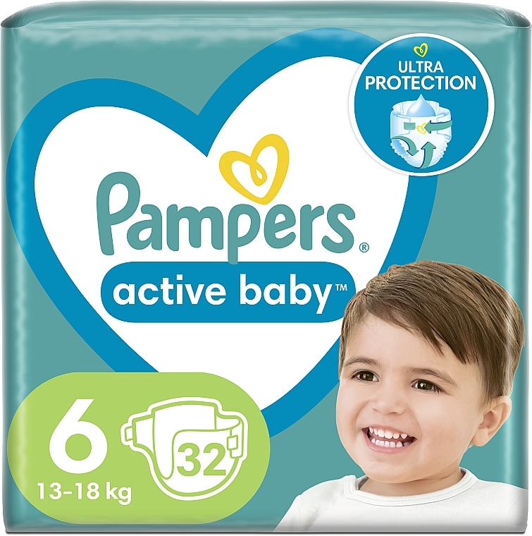 Pieluchy Active Baby 6 (13-18 kg) 32 St.  - Pampers — Bild N2