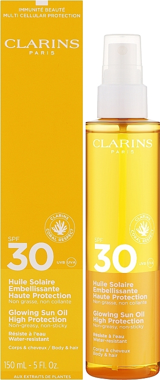 Sonnenschutz-Körperöl - Clarins Glowing Sun Oil High Protection SPF 30 — Bild N2