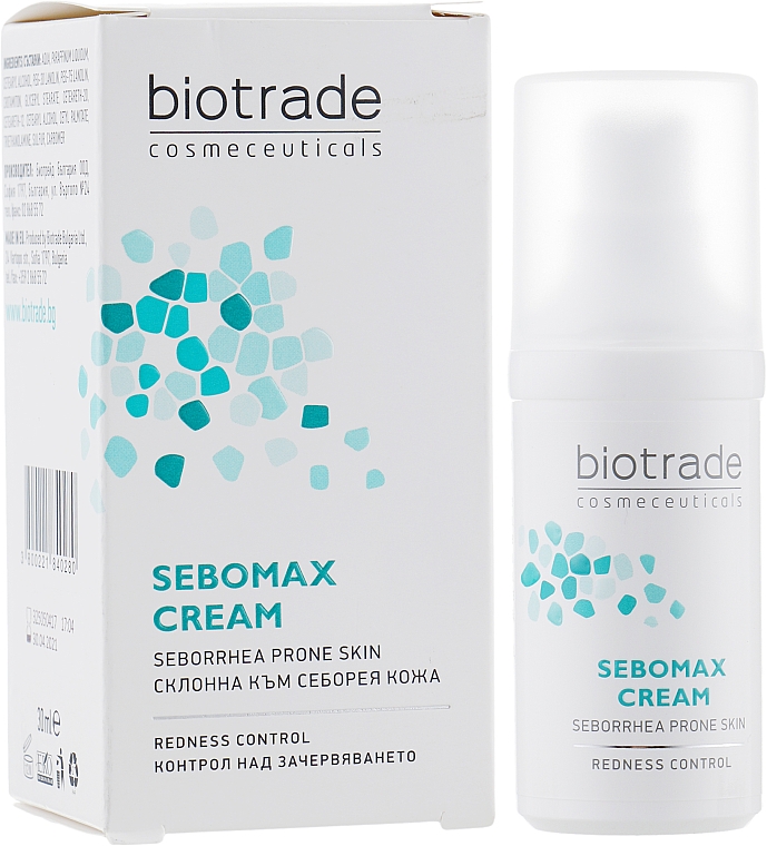 Beruhigende Creme für fettige, gereizte Haut, schuppige Gesichtshaut in der T-Zone - Biotrade Sebomax Cream — Bild N2