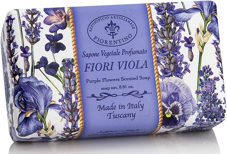 Naturseife Purple Flowers - Saponificio Artigianale Fiorentino Purple Flowers Scented Soap Armonia Collection
