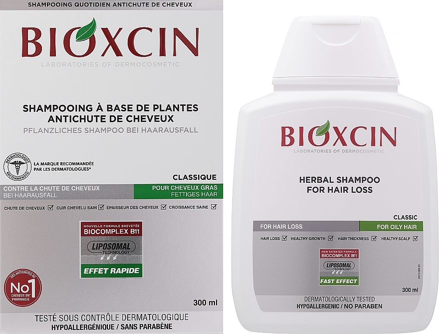 Shampoo gegen Haarausfall bei fettigen Haaren - Bioxcin Classic Shampoo  — Bild N2