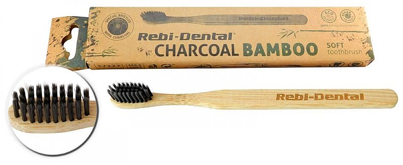 Bambuszahnbürste M63 weich - Mattes Rebi-Dental Charcoal Bamboo — Bild N1