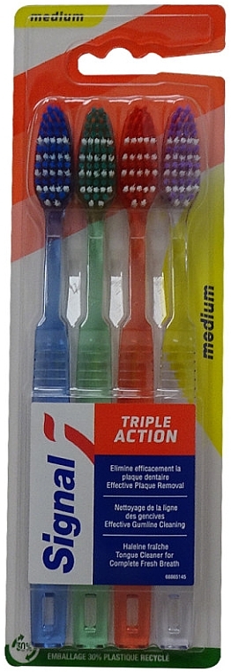Zahnbürsten-Set mittel 4 St. - Signal Triple Action — Bild N1
