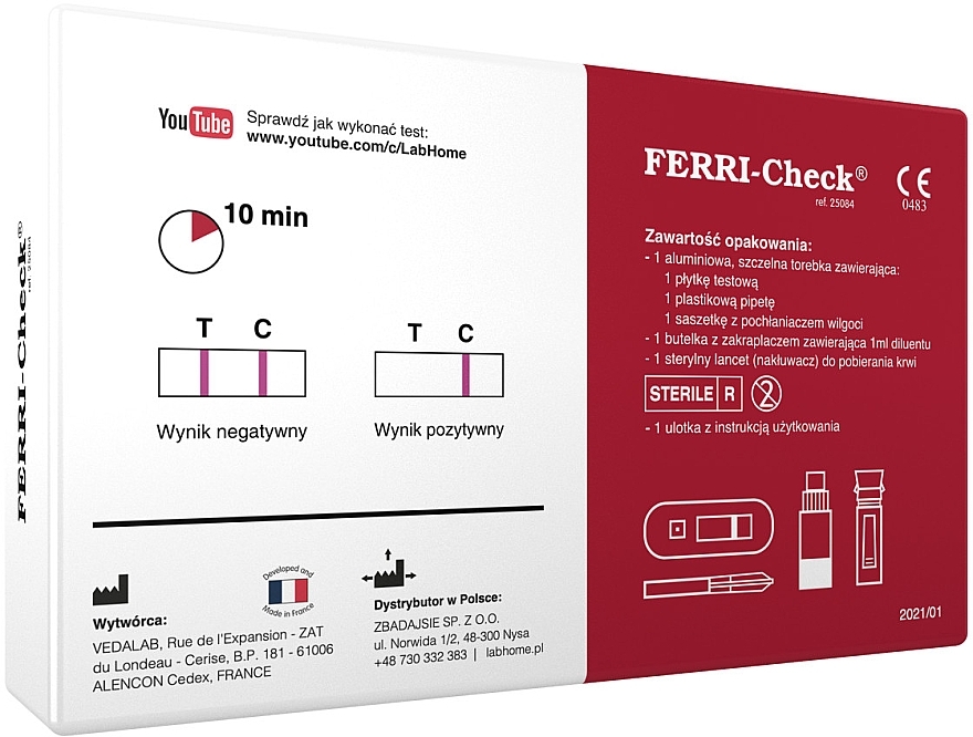 Diagnostischer Test zum Nachweis von Eisenmangel (Anemie) - Lab.Home Ferri-Check — Bild N2