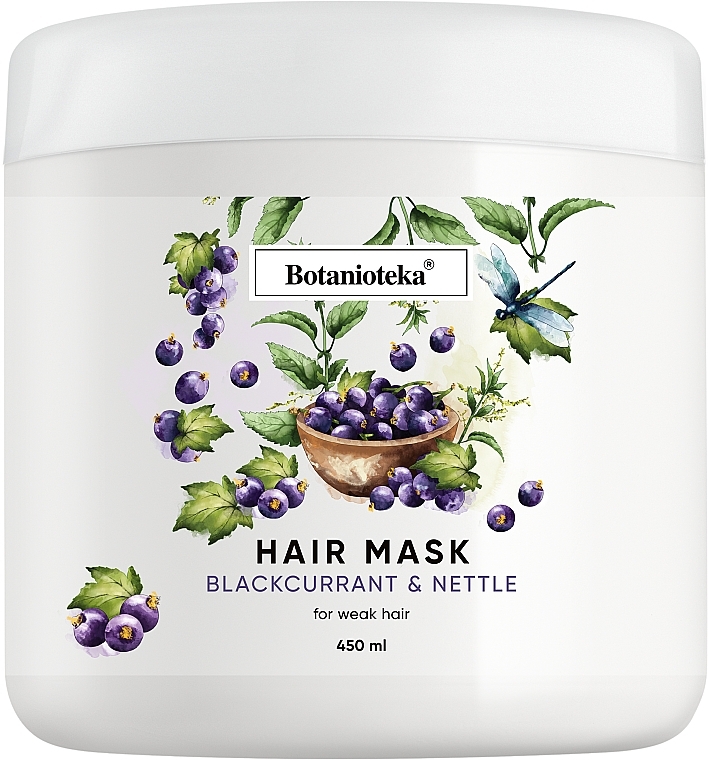 Maske für geschwächtes Haar Schwarze Johannisbeere und Brennnessel - Botanioteka Mask For Weak Hair — Bild N1