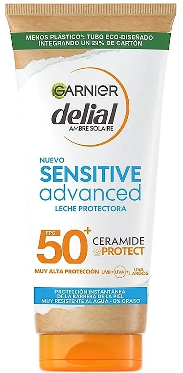 Sonnenschutzmilch - Garnier Delial Sensitive Advanced Protector Milk SPF50+ Ceramide Protect — Bild N1