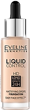 Düfte, Parfümerie und Kosmetik Eveline Cosmetics Liquid Control HD Mattifying Drops Foundation - Flüssige langanhaltende Foundation