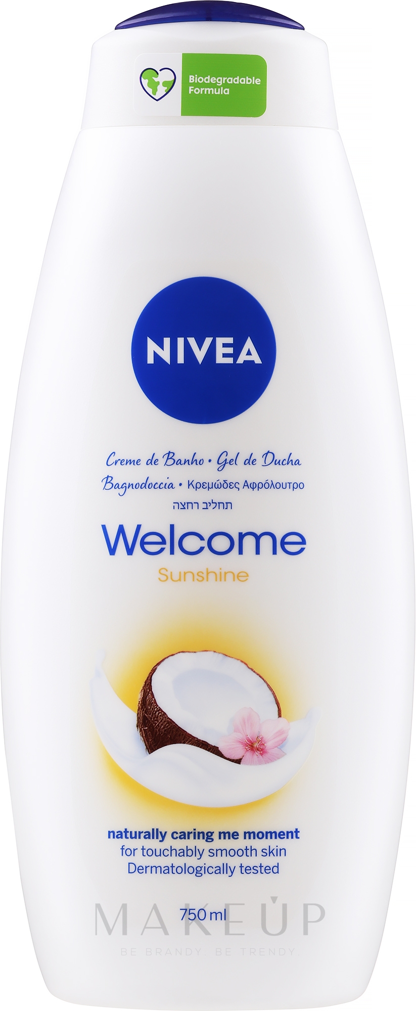 Dusch- und Badeschaum mit Mandelöl und Kokosduft - NIVEA Welcome Sunshine Body Wash — Bild 750 ml