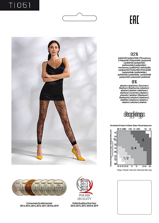 Netz-Leggings mit floralem Muster TI051 nero - Passion — Bild N2