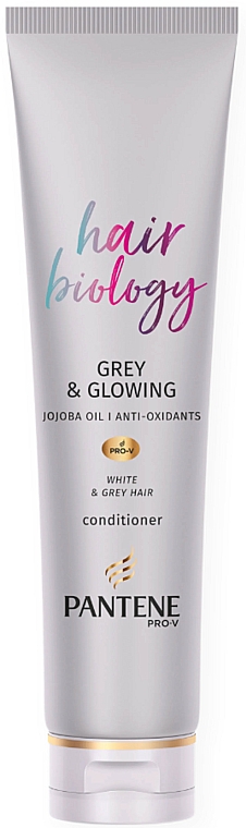 Conditioner für weißes und graues Haar mit Jojobaöl und Antioxidantien - Pantene Pro-V Hair Biology Grey & Glowing Conditioner — Bild N1