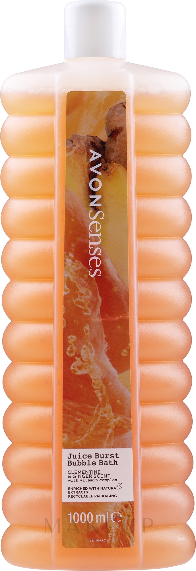 Badeschaum mit Clementinen- und Ingweraroma - Avon Senses Juice Burst Bubble Bath Clementine & Ginger Scent — Bild 1000 ml
