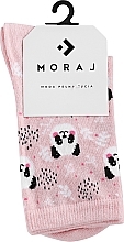 Düfte, Parfümerie und Kosmetik Lange Damensocken rosa mit Pandas - Moraj