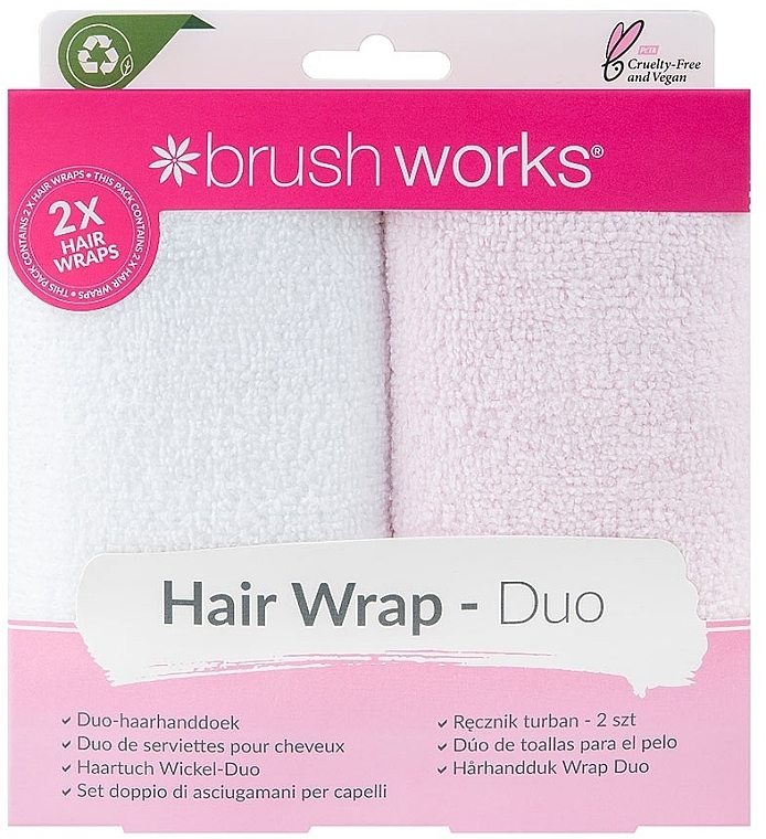 Haartrockenhandtuch-Set - Brushworks Hair Towel Wrap Duo — Bild N1