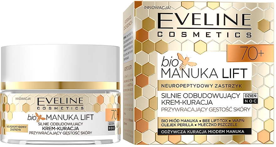 Regenerierende und glättende Gesichtscreme 70+ - Eveline Cosmetics Bio Manuka Bee Lift-tox 70+
