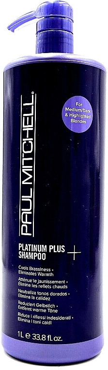 Intensiv tonisierendes Shampoo für blondes Haar - Paul Mitchell Platinum Plus+ Shampoo Medium/Dark & Highlighted Blondes  — Bild N2