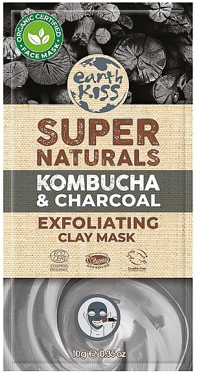 Gesichtsmaske mit Ton - Earth Kiss Kombucha & Charcoal Exfoliating Clay Mask — Bild N1