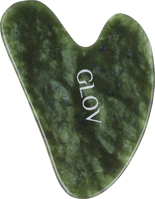 Gua Sha Gesichtsmassage-Platte aus grüner Jade - Glov Green Jade Gua Sha Stone — Bild N1