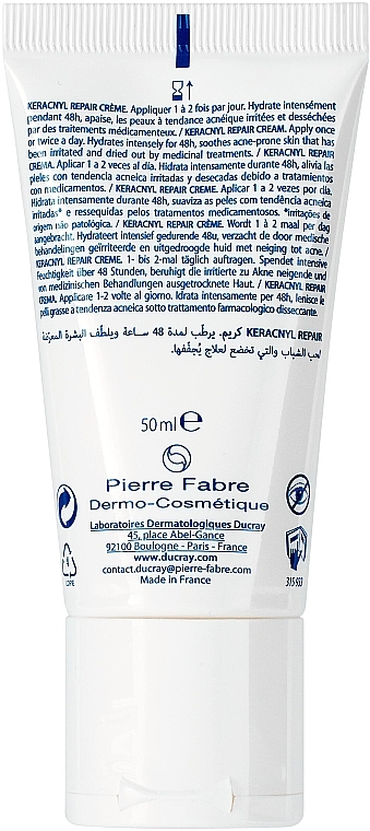 Feuchtigkeitsspendende und beruhigende Gesichtscreme für zu Akne neigende Haut - Ducray Keracnyl Repair Cream — Bild N2