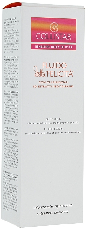 Körperfluid mit ätherischen Ölen und mediterranen Pflanzenextrakten - Collistar Fluido Della Felicita