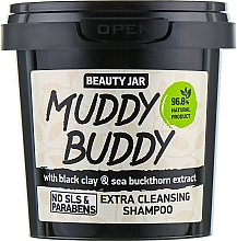 Düfte, Parfümerie und Kosmetik Shampoo Muddy Buddy mit schwarzem Ton und Sanddornextrakt - Beauty Jar Extra Cleansing Shampoo