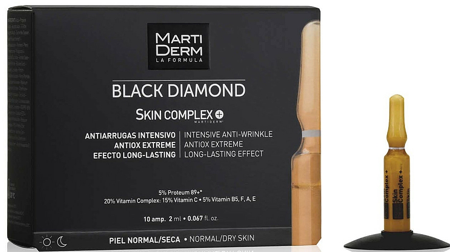 Intensive Anti-Falten Gesichtsampullen - Martiderm Skin Complex Black Diamond Ampoules — Bild N1