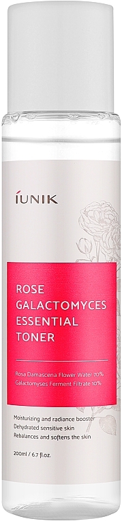 Gesichtswasser mit Rose und Galaktomisis - iUNIK Rose Galactomyces Essential Toner — Bild N1