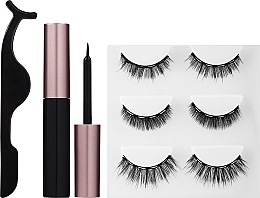 Düfte, Parfümerie und Kosmetik Make-up Set - Lewer Eye Lashes Magnetic Mini (Wimpern + Wimpernpinzette 1 St. + Eyeliner 1 St.)