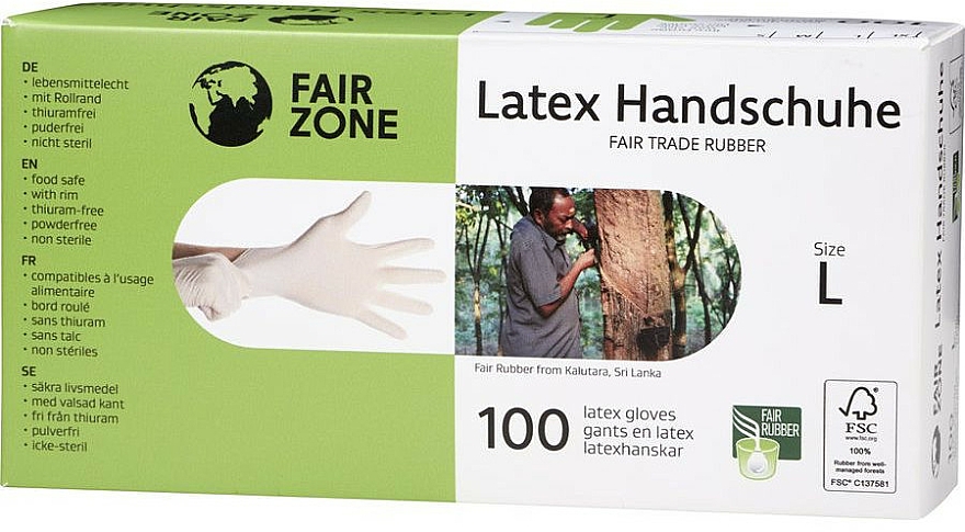 Latex Handschuhe Größe L - Fair Zone — Bild N1