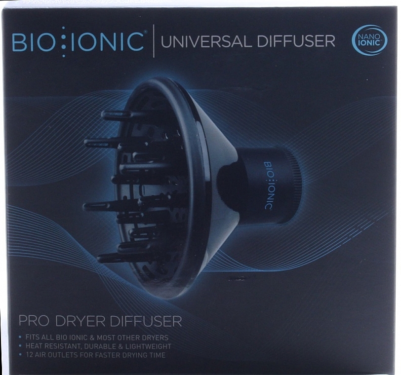 Diffusor für Haartrockner, schwarz - Bio Ionic Universal Diffuser Black  — Bild N3